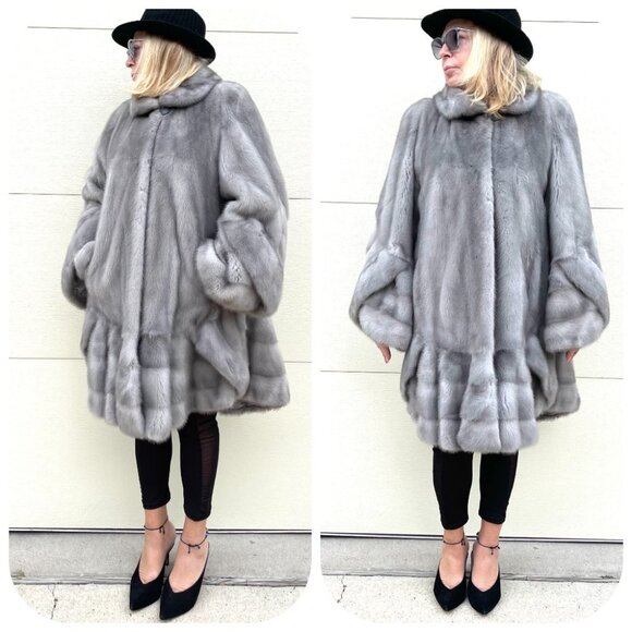 Cionili 1976 Silverblue Iris mink Mint condition Coat $7000 - Picture 2 of 16